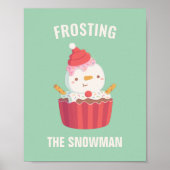 Het Snowman Cupcake-kerstdecor forceren Poster (Voorkant)