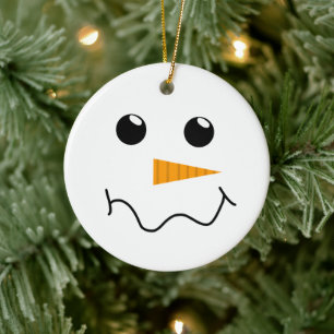 Het Snowman Face bevroeden Keramisch Ornament