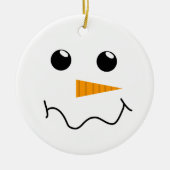 Het Snowman Face bevroeden Keramisch Ornament (Voorkant)