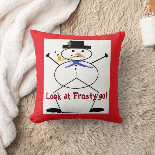 "Het Snowman-polyester Accent-Sierkussen forceren" Kussen (Deken)