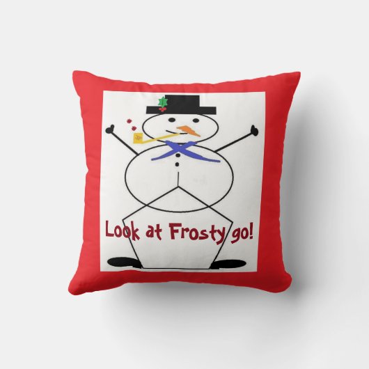 "Het Snowman-polyester Accent-Sierkussen forceren" Kussen (Achterkant)