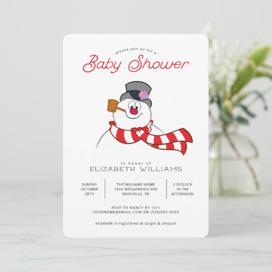 Het Snowman™ Winter Baby shower bevroeden Kaart (Staand voorkant)