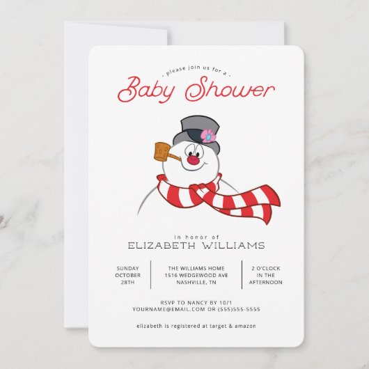 Het Snowman™ Winter Baby shower bevroeden Kaart (Voorkant)