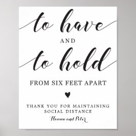 Het sociale afstandsteken hebben en houden poster