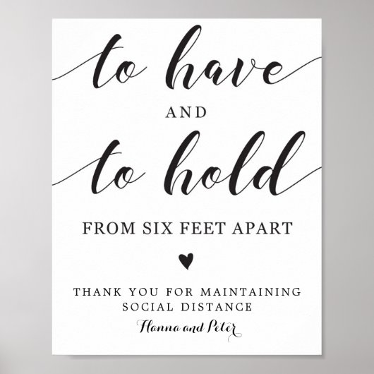 Het sociale afstandsteken hebben en houden poster (Voorkant)