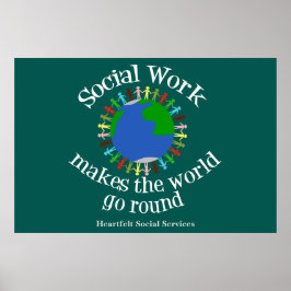 Het sociale werk maakt de wereld rond Aangepast Poster