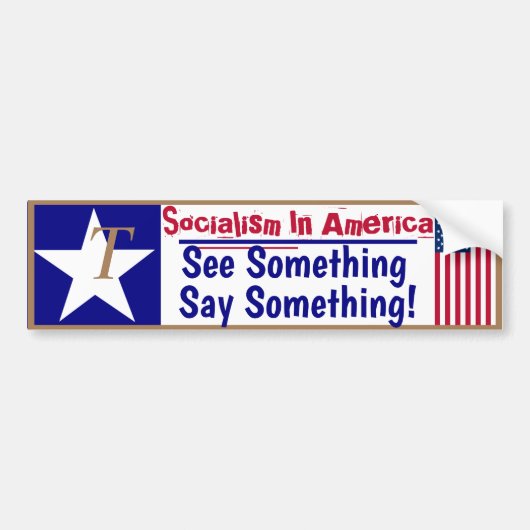Het socialisme in Amerika ziet iets zeggen. Bumpersticker (Voorkant)