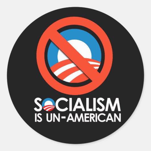 Het socialisme is Amerikaans Ronde Sticker (Voorkant)