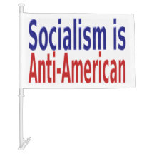 Het socialisme is anti-Amerikaans met rode blauwe 