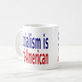 Het socialisme is anti-Amerikaans met rode blauwe Koffiemok (Voorkant links)