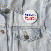 Het socialisme is anti-Amerikaans met rode blauwe Ronde Button 5,7 Cm (In situ)