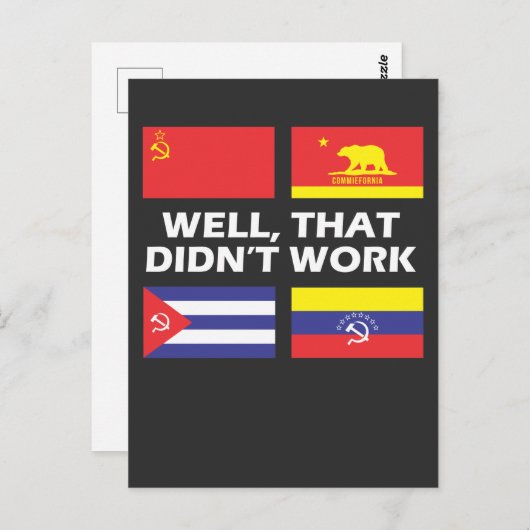 Het socialisme werkt niet tegen het communisme van briefkaart (Voorkant / Achterkant)