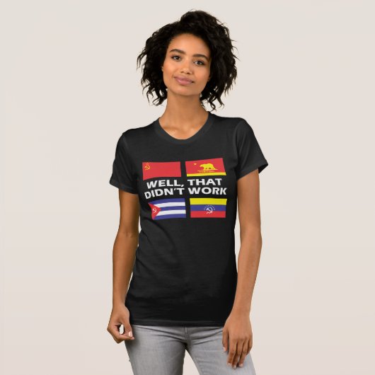 Het socialisme werkt niet tegen het communisme van t-shirt (Voorkant volledig)