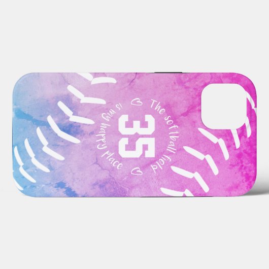 het softbalveld is mijn gelukkige plek Case-Mate iPhone case (Achterkant (horizontaal))