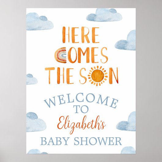 Het Son Baby shower welkom Poster (Voorkant)