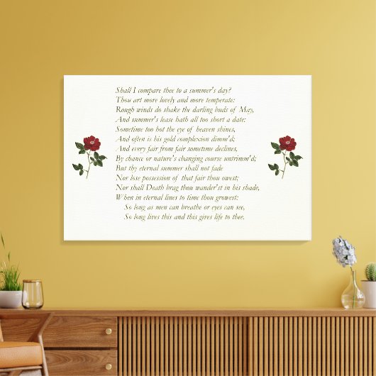 Het Sonnet van Shakespeare # 18 Canvas Afdruk (Insitu (Woonkamer))