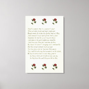 Het Sonnet van Shakespeare # 18 Canvas Afdruk