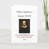 Het Sonnet van Shakespeare # 18 Kaart (Achterkant)