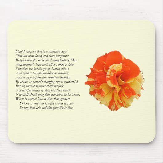 Het Sonnet van Shakespeare # 18 Muismat (Voorkant)