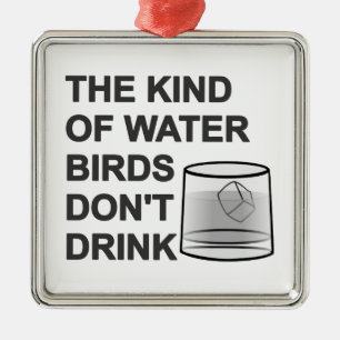 Het soort watervogels Drink niet Metalen Ornament