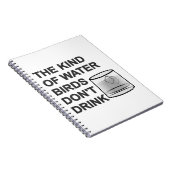 Het soort watervogels Drink niet Notitieboek (Rechterzijde)