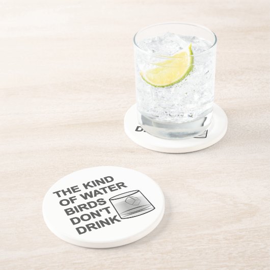 Het soort watervogels Drink niet Zandsteen Onderzetter (Zijkant)