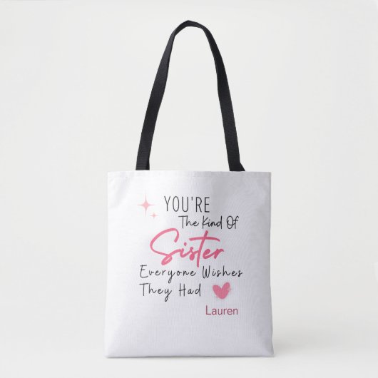 Het soort zus Canvas tas - gepersonaliseerde gift (Voorkant)