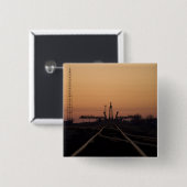 Het Soyuz-lanceerplatform Vierkante Button 5,1 Cm (Voorkant /achterkant)