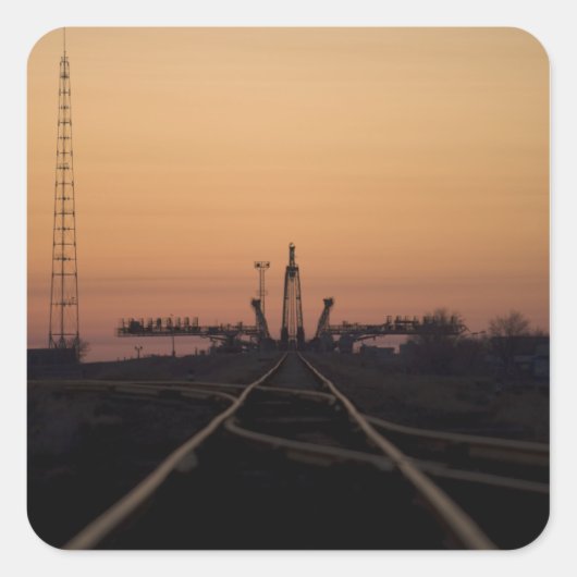Het Soyuz-lanceerplatform Vierkante Sticker (Voorkant)