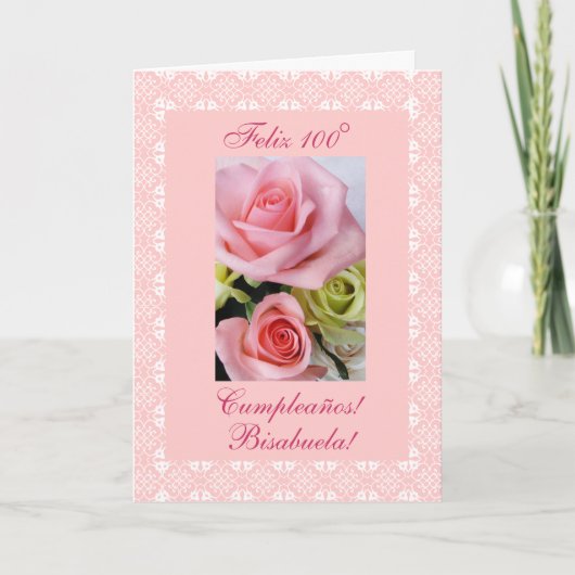 Het Spaans: 100 años - bisabuela Kaart (Voorkant)