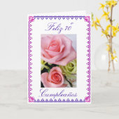 Het Spaans: 70 anos/verjaardagsrozen Kaart (Gele Bloem)