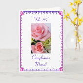 Het Spaans: 85 anos/verjaardagsrozen Kaart (Gele Bloem)