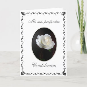 Het Spaans: Condolencias: rosa blanca Kaart