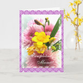 Het Spaans: Cumpleanos DE mamá Kaart (Gele Bloem)