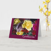 Het Spaans: De bloem van Graduacion/van Afstuderen Kaart (Gele Bloem)