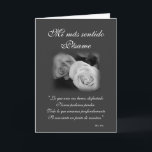 Het Spaans: De sympathiekaart van Pesame B&W Kaart<br><div class="desc">Bedriegt post Engelse espanol van Tarjeta, unarosa blanca y de V.N.poema. Personalizar sus van Puede mensajes. Kaart van de sympathie in het Spaans met een wit nam op grijze achtergrond, en gedicht toe. Personaliseer uw berichten. Fotografie door Maria Santos, Lusinhas do Sul</div>
