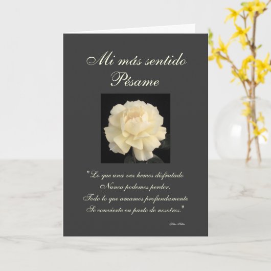 Het Spaans: De sympathiekaart van Pesame B&W Kaart (Gele Bloem)