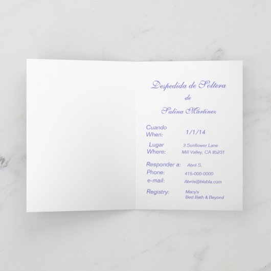 Het Spaans: Despedida DE Soltera/Vrijgezellenfeest (Binnen)