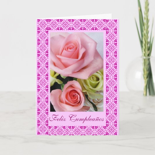 Het Spaans: Feliz Cumpleanos Kaart (Voorkant)
