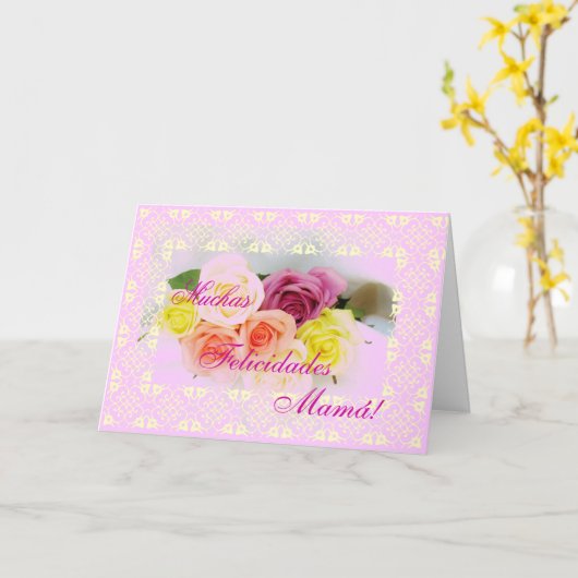 Het Spaans: Feliz Cumpleanos Mamá! Kaart (Gele Bloem)