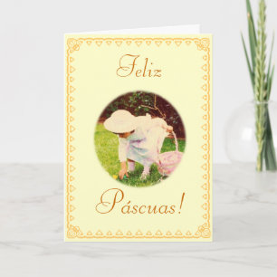 Het Spaans: Gelukkige Pasen Feestdagen Kaart
