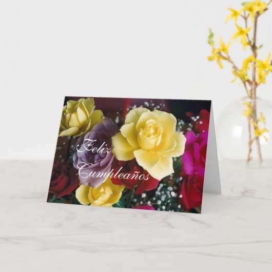 Het Spaans: Het boeket /Cumplea ños van de Kaart (Gele Bloem)