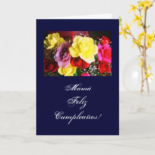 Het Spaans: LaMamá /Mom B-dag van Cumpleanos DE Kaart (Gele Bloem)