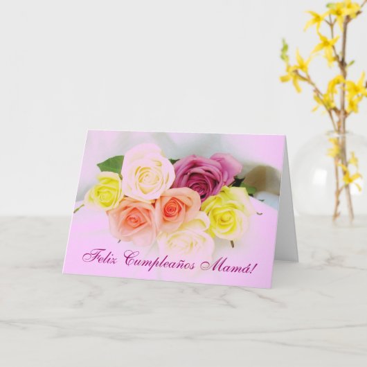 Het Spaans: Mamma's: Cumpleanos Kaart (Gele Bloem)