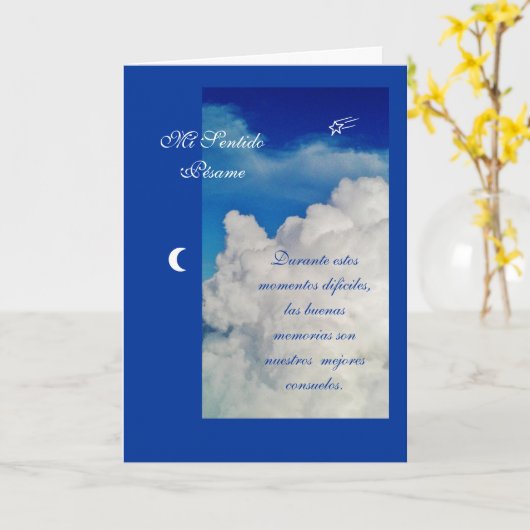 Het Spaans: Pesame /sympathy/Condolencias Kaart (Gele Bloem)