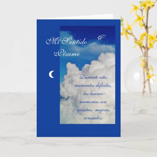 Het Spaans: Pesame /sympathy/Condolencias Kaart (Gele Bloem)