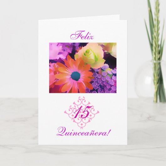 Het Spaans: Quinceañera- flores (Voorkant)