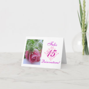 Het Spaans: Quinceañera- rosa Kaart