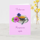 Het Spaans: Taza DE té van Recuperación-/wordt Kaart (Gele Bloem)