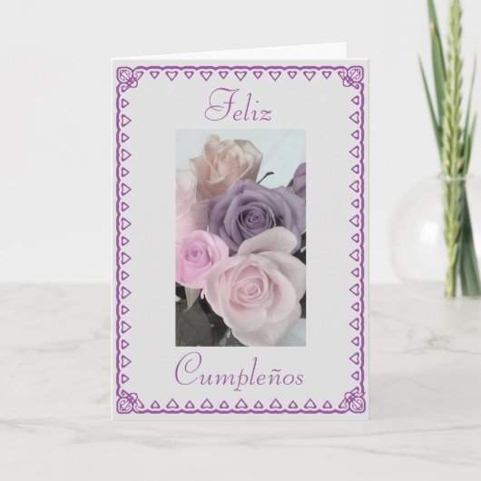 Het Spaans: Verjaardag Cumpleanos Kaart (Voorkant)